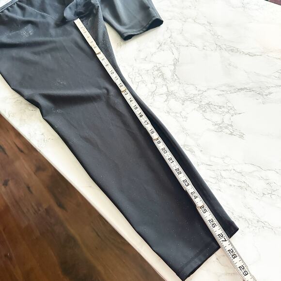 Yitty Lizzo‎ Spotlight Ruched Silver Glitter Sparkle Black Leggings Plus Size 3X - Picture 8 of 9